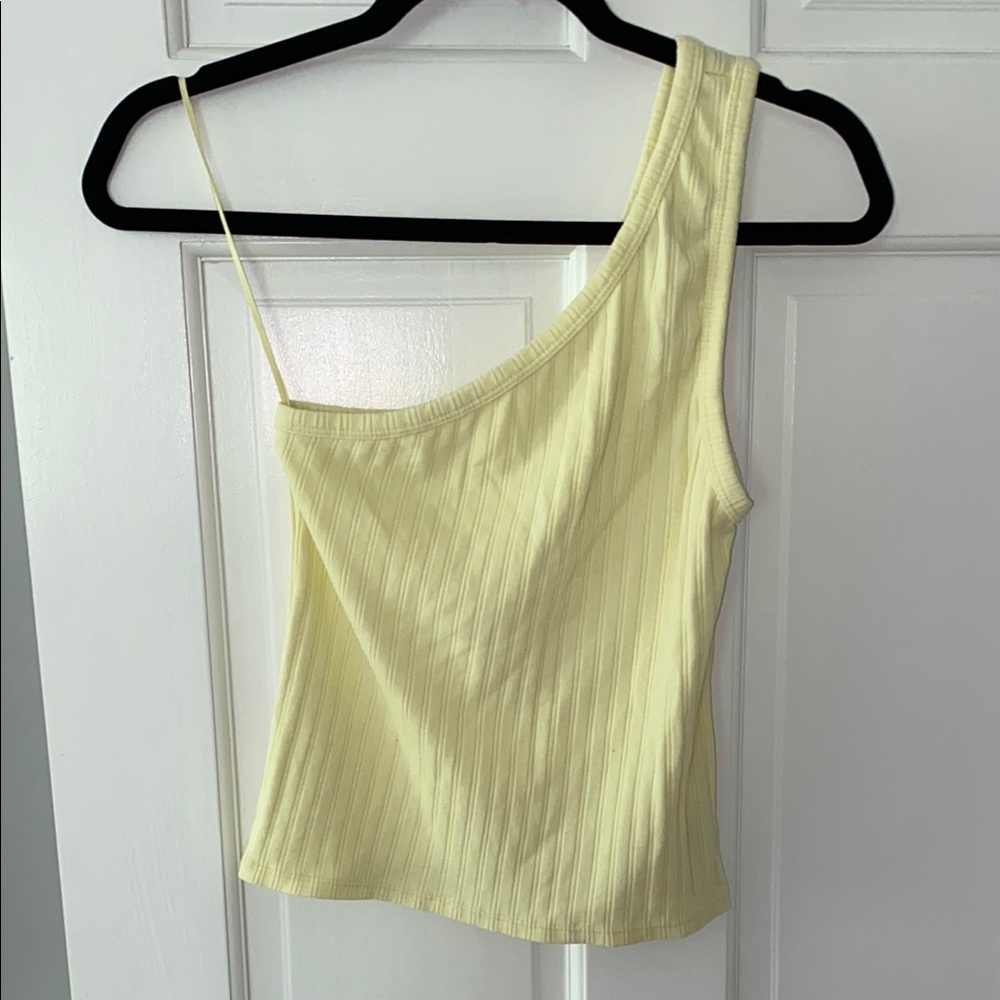 American Eagle Outfitters Yellow Asymmetrical Ribbed Camisole